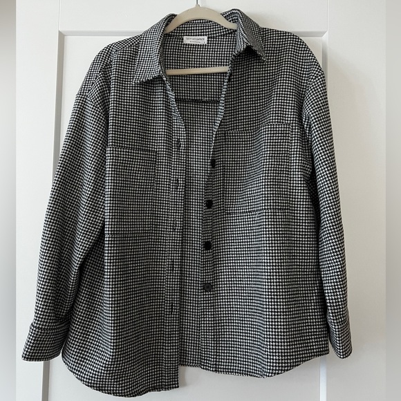 Stitch and Feather Houndstooth Shacket, Size S - Picture 1 of 4
